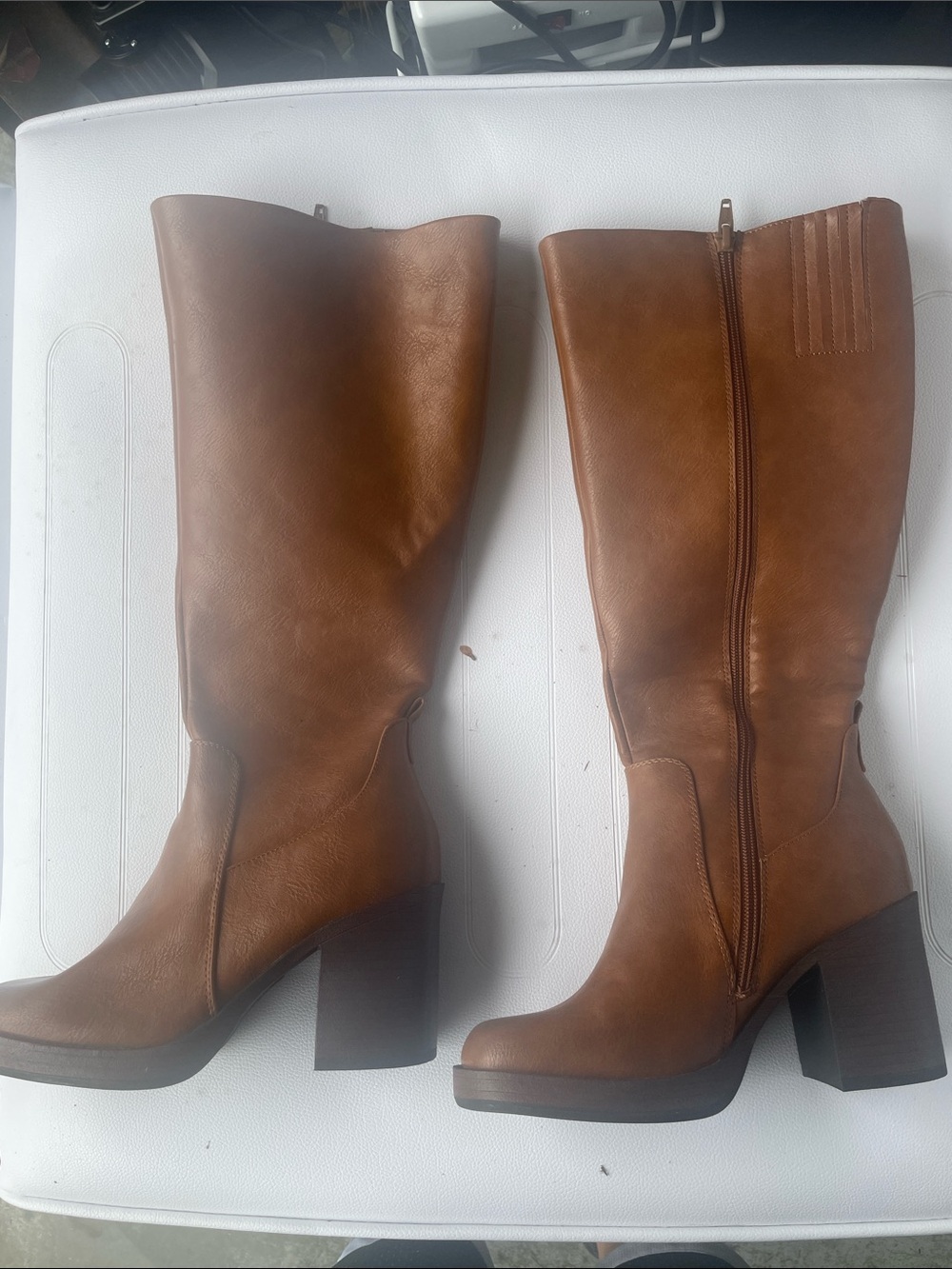 Sonoma Cognac Tall Block Heel Boots